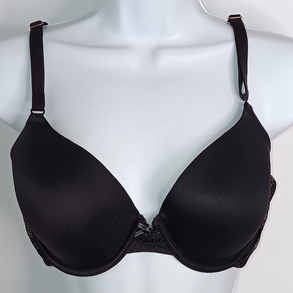 Maidenform Bra One Fab Fit 36C Black Demi Underwire 03150F Multiway Straps Lace - Picture 1 of 7